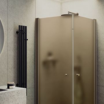 Душевой угол на монопетлях Maybahglass (Майбахгласс) 900х900х1980 мм, стекло 6 мм Бронза матовая MGY-1301-2