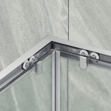 Душевой угол раздвижной Maybahglass (Майбахгласс) 1000х1000х1950 мм, стекло 6 мм Сатин MGY-1330-5