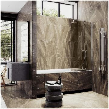 Шторка для ванны в профиле Maybahglass (Майбахгласс) 1400х440 мм, стекло 6 мм Бронза MGV-135-4у