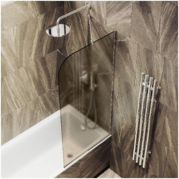Шторка для ванны в профиле Maybahglass (Майбахгласс) 1400х540 мм, стекло 6 мм Бронза матовая MGV-138-4у