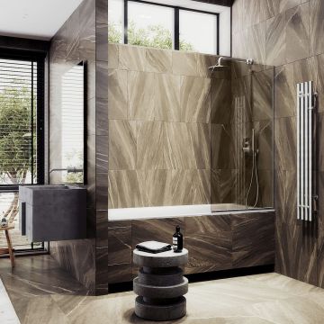 Шторка для ванны в профиле Maybahglass (Майбахгласс) 1400х300 мм, стекло 8 мм Бронза MGV-250-4у