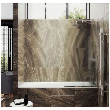 Шторка для ванны в профиле Maybahglass (Майбахгласс) 1400х300 мм, стекло 8 мм Сатин MGV-253-4у