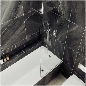 Шторка для ванны в профиле Maybahglass (Майбахгласс) 1400х400 мм, стекло 8 мм Бесцветное MGV-62-4у