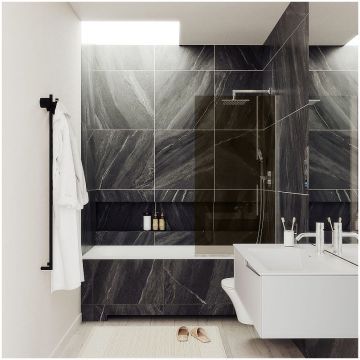 Шторка для ванны в профиле Maybahglass (Майбахгласс) 1400х400 мм, стекло 8 мм Бронза MGV-66-4у