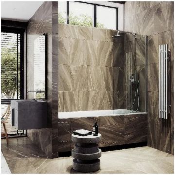 Шторка для ванны в профиле Maybahglass (Майбахгласс) 1400х500 мм, стекло 8 мм Бесцветное MGV-61-4ш