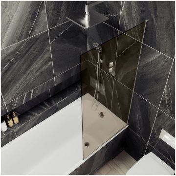 Шторка для ванны в профиле Maybahglass (Майбахгласс) 1400х500 мм, стекло 8 мм Бронза MGV-67-4у