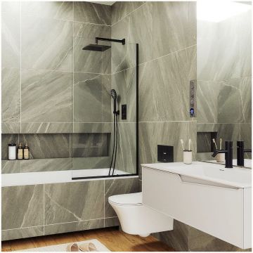 Шторка для ванны в профиле Maybahglass (Майбахгласс) 1400х600 мм, стекло 8 мм Бесцветное MGV-59-6у