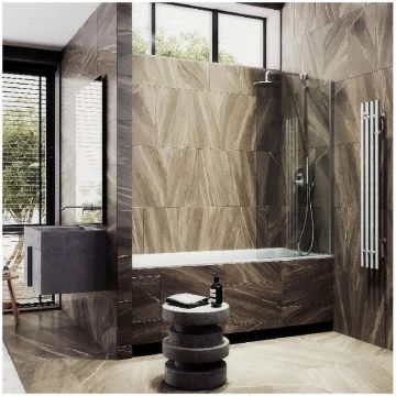 Шторка для ванны в профиле Maybahglass (Майбахгласс) 1400х600 мм, стекло 8 мм Бесцветное MGV-59-4ш