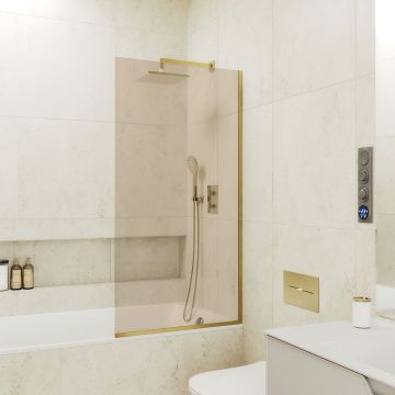 Шторка для ванны в профиле Maybahglass (Майбахгласс) 1400х600 мм, стекло 8 мм Бронза MGV-68-3у