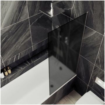 Шторка для ванны в профиле Maybahglass (Майбахгласс) 1400х900 мм, стекло 8 мм Графит матовый MGV-89-4у