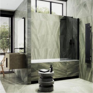 Шторка для ванны поворотная на монопетле Maybahglass (Майбахгласс) 1400х800 мм, стекло 6 мм Графит MGV-623-6