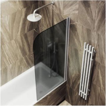 Шторка для ванны поворотная на монопетле Maybahglass (Майбахгласс) 1400х900 мм, стекло 8 мм Графит матовый MGV-643-5