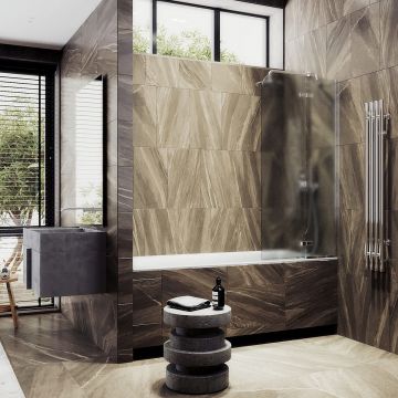 Шторка для ванны поворотная с добором Maybahglass (Майбахгласс) 1400х690 мм, стекло 6 мм Сатин MGV-661-4