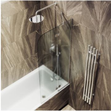 Шторка для ванны поворотная с добором Maybahglass (Майбахгласс) 1400х690 мм, стекло 6 мм Сатин MGV-661-4