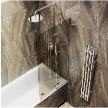 Шторка для ванны поворотная с добором Maybahglass (Майбахгласс) 1400х990 мм, стекло 6 мм Бронза MGV-916-4