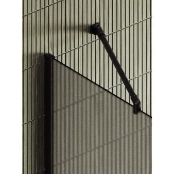 Душевая перегородка Maybahglass (Майбахгласс) в широком профиле 1950х690 мм, Стекло 8 мм Бронза матовая +Полотенцедержатель MGD-722-6ш