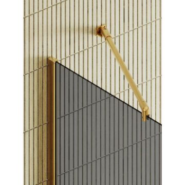 Душевая перегородка Maybahglass (Майбахгласс) в широком профиле 1950х690 мм, Стекло 8 мм Графит +Полотенцедержатель MGD-723-3ш