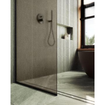 Душевая перегородка Maybahglass (Майбахгласс) в узком профиле 1950х1090 мм, Стекло 8 мм Бронза матовая MGD-679-6у