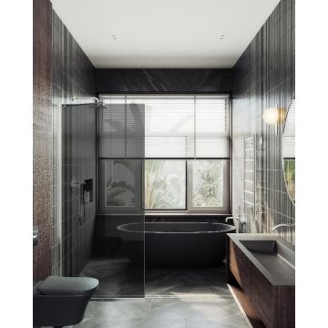 Душевая перегородка Maybahglass (Майбахгласс) в узком профиле 1950х1090 мм, Стекло 8 мм Графит MGD-681-5у