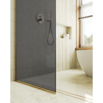 Душевая перегородка Maybahglass (Майбахгласс) в узком профиле 1950х1090 мм, Стекло 8 мм Графит матовый MGD-682-3у