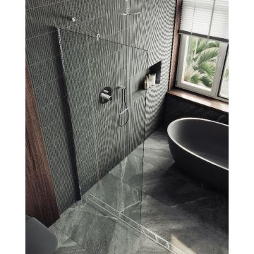 Душевая перегородка Maybahglass (Майбахгласс) в широком профиле 1950х790 мм, Стекло 8 мм Бесцветное MGD-695-5ш