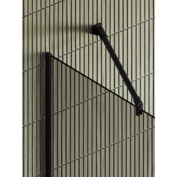 Душевая перегородка Maybahglass (Майбахгласс) в узком профиле 1950х1090 мм, Стекло 8 мм Бронза +Полотенцедержатель MGD-709-6у