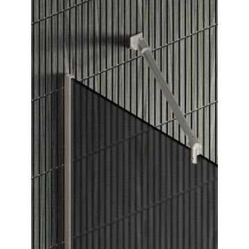 Душевая перегородка Maybahglass (Майбахгласс) в узком профиле 1950х1090 мм, Стекло 8 мм Графит матовый +Полотенцедержатель MGD-712-5у