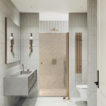 Душевая дверь Maybahglass (Майбахгласс) на монопетле 1980х800 мм, Стекло 6 мм Бронза матовая MGD-805-2