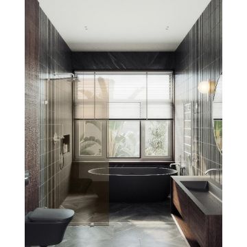 Душевая перегородка Maybahglass (Майбахгласс) коннектор стена-стекло 1950х790 мм, Стекло 8 мм Бронза MGD-262-4