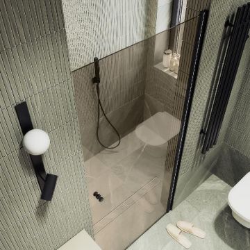 Душевая дверь Maybahglass (Майбахгласс) на монопетле 1980х900 мм, Стекло 6 мм Бронза MGD-810-6