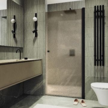 Душевая дверь Maybahglass (Майбахгласс) на монопетле 1980х900 мм, Стекло 6 мм Бронза матовая MGD-811-6