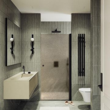 Душевая дверь Maybahglass (Майбахгласс) на монопетле 1980х900 мм, Стекло 6 мм Бронза матовая MGD-811-6