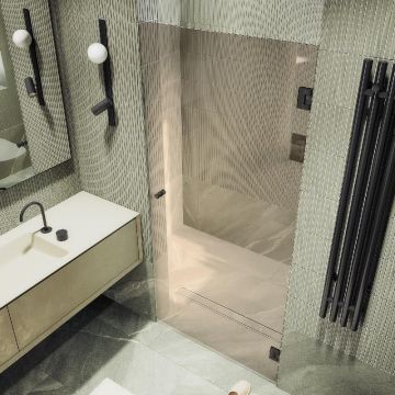 Душевая дверь Maybahglass (Майбахгласс) на петлях 1950х905 мм, Стекло 8 мм Бронза MGD-525-6