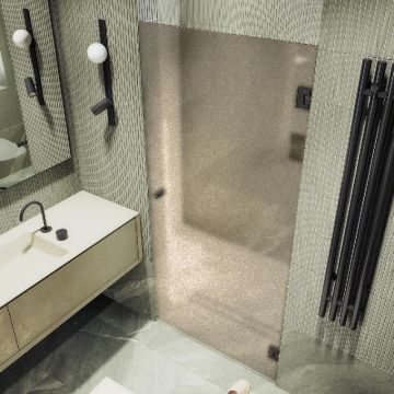 Душевая дверь Maybahglass (Майбахгласс) на петлях 1950х805 мм, Стекло 8 мм Бронза матовая MGD-521-6