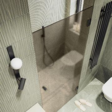 Душевая дверь Maybahglass (Майбахгласс) на петлях 1950х805 мм, Стекло 8 мм Бронза матовая MGD-521-6