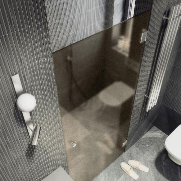 Душевая дверь Maybahglass (Майбахгласс) на петлях 1950х905 мм, Стекло 8 мм Бронза матовая MGD-526-4