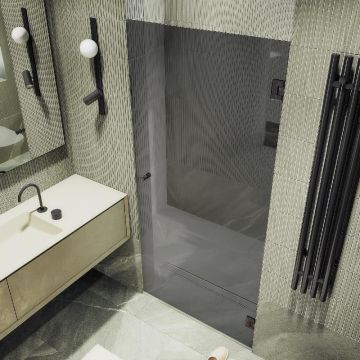 Душевая дверь Maybahglass (Майбахгласс) на петлях 1950х805 мм, Стекло 8 мм Графит MGD-523-6