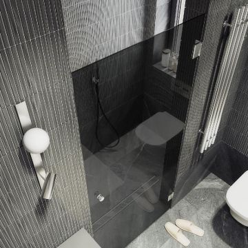 Душевая дверь Maybahglass (Майбахгласс) на петлях 1950х905 мм, Стекло 8 мм Графит MGD-529-4