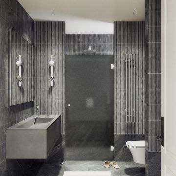 Душевая дверь Maybahglass (Майбахгласс) на петлях 1950х705 мм, Стекло 8 мм Графит матовый MGD-518-4