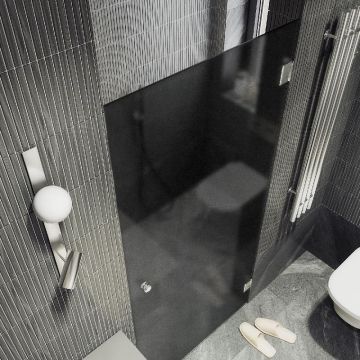 Душевая дверь Maybahglass (Майбахгласс) на петлях 1950х705 мм, Стекло 8 мм Графит матовый MGD-518-4