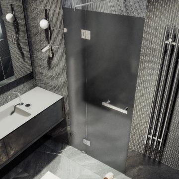 Душевая дверь Maybahglass (Майбахгласс) с добором на петлях 1950х1000 мм, Стекло 8 мм Графит матовый MGD-504-4