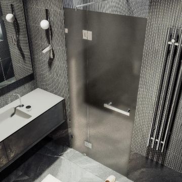 Душевая дверь Maybahglass (Майбахгласс) с добором на петлях 1950х1200 мм, Стекло 8 мм Бронза матовая MGD-498-4