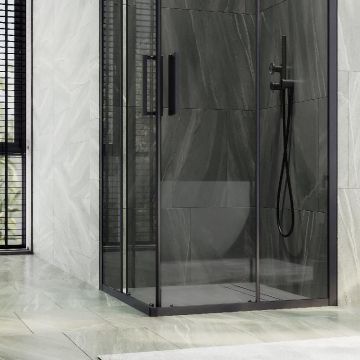 Душевой угол Maybahglass (Майбахгласс), раздвижной ,6мм , Стекло Графит,100х100 см MGY-1334-6