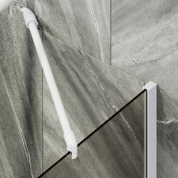 Шторка для ванны Maybahglass (Майбахгласс) в широком профиле 1400х300 мм, стекло Бронза , профиль Белый MGV-250-1ш