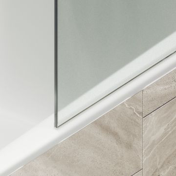 Шторка для ванны Maybahglass (Майбахгласс) в широком профиле 1400х300 мм, стекло Сатин , профиль Бронза MGV-253-2ш