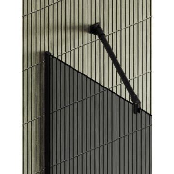 Душевая перегородка Maybahglass (Майбахгласс) в узком профиле 1950х790 мм, Стекло 8 мм Графит +Полотенцедержатель MGD-729-6у