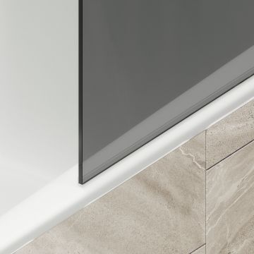 Шторка для ванны Maybahglass (Майбахгласс) в широком профиле 1400х300 мм, стекло Графит , профиль Бронза MGV-252-2ш