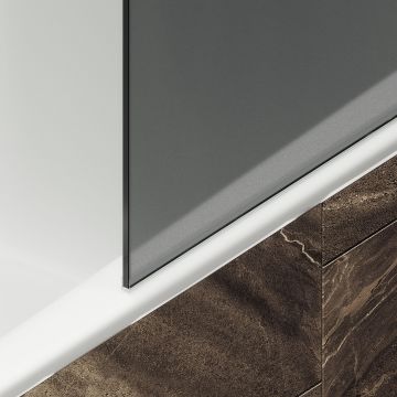 Шторка для ванны Maybahglass (Майбахгласс) в широком профиле 1400х300 мм, стекло Графит матовый , профиль Хром матовый MGV-251-5ш