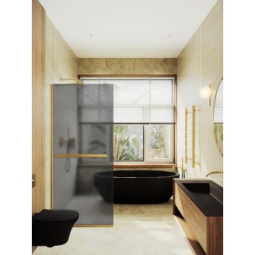 Душевая перегородка Maybahglass (Майбахгласс) в узком профиле 1950х790 мм, Стекло 8 мм Графит матовый +Полотенцедержатель MGD-730-3у