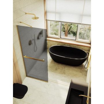 Душевая перегородка Maybahglass (Майбахгласс) в узком профиле 1950х790 мм, Стекло 8 мм Графит матовый +Полотенцедержатель MGD-730-3у